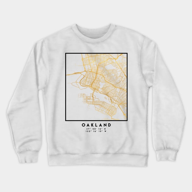 OAKLAND CALIFORNIA CITY STREET MAP ART Crewneck Sweatshirt by deificusArt